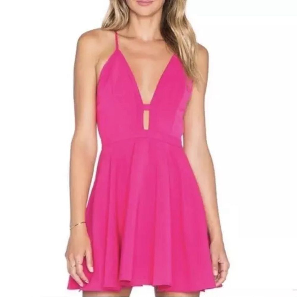NBD X The Naven Twins Everytime Skater Dress in Berry